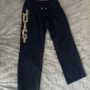 Juicy Couture Navy Blue Sweatpants with Gold Accents NO drawstring